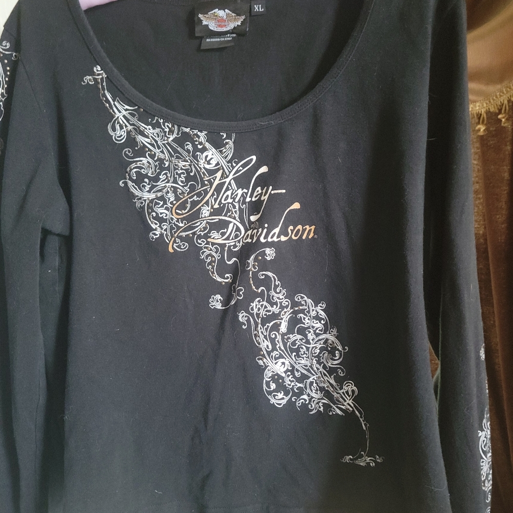 LADIES "HARLEY" LONG SLEEVE COTTON TOP